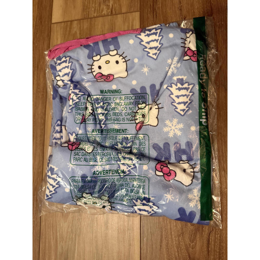 NWT! Hello Kitty Pajama Pants Blue Winter Print Size Medium - Picture 4 of 4